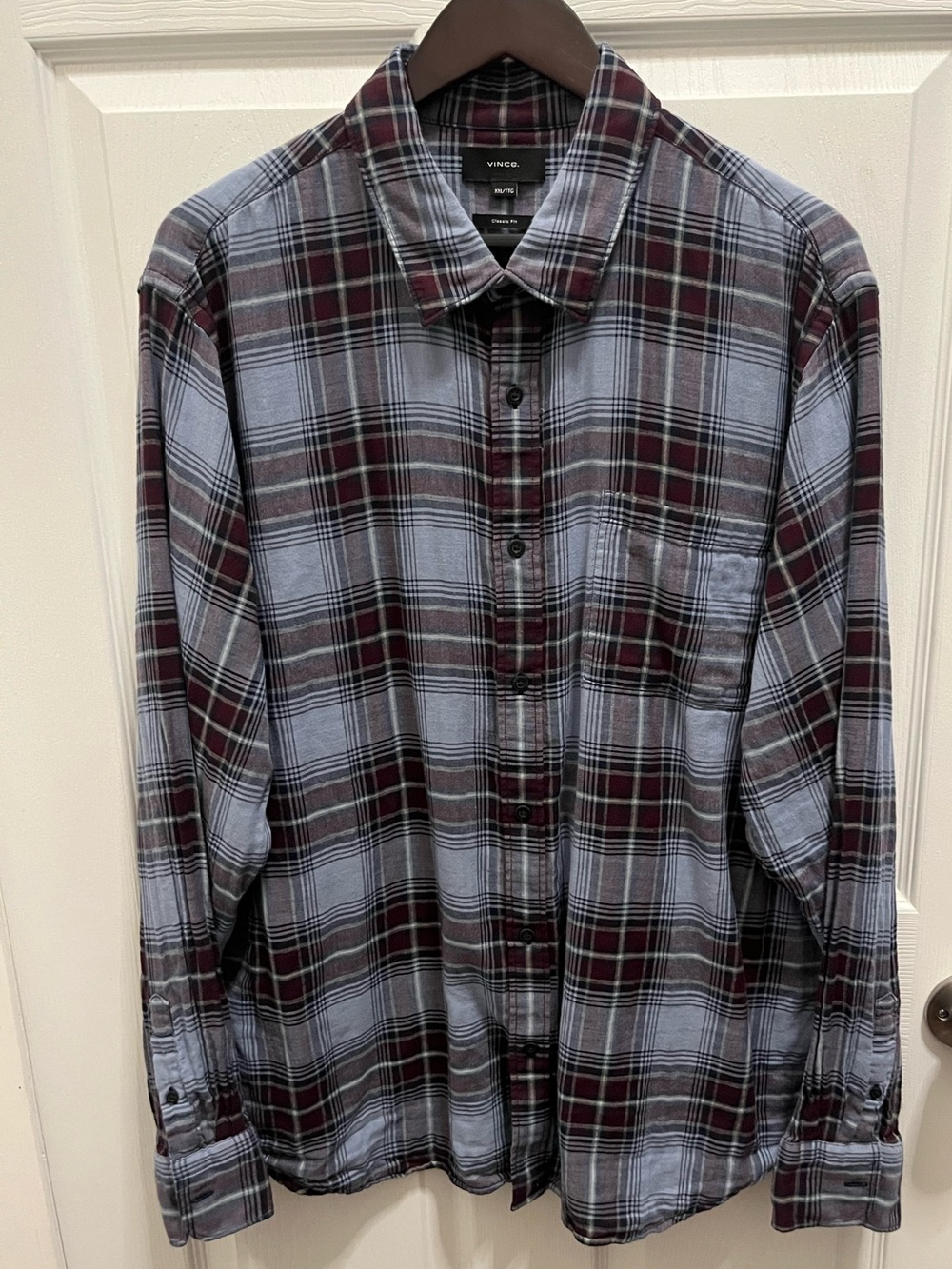 Vince Napa Cotton Plaid Regular Fit Shirt